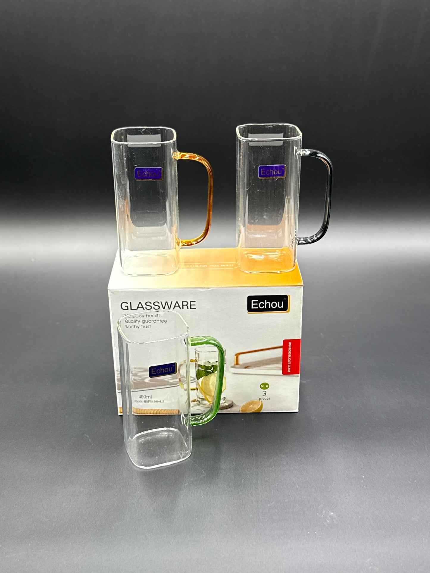 3 Pcs Echo Chinese Fine Glass 400ML 🈹✨