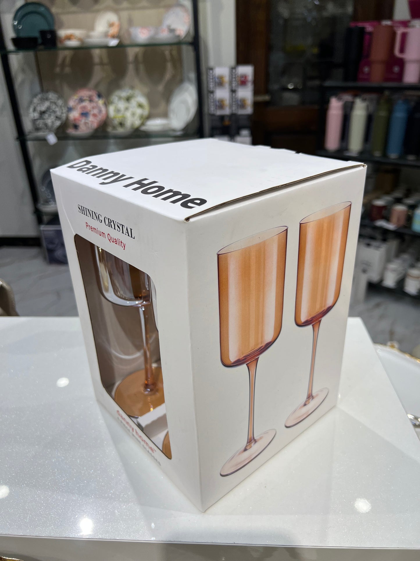 4 Pcs Danny Home Slim Golden Wine Glass Set