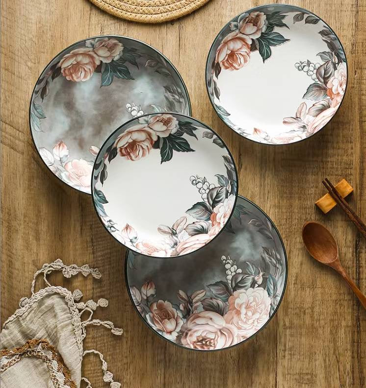 18 Pcs Matt Bone China Dusky Petal Breakfast Set 🪷