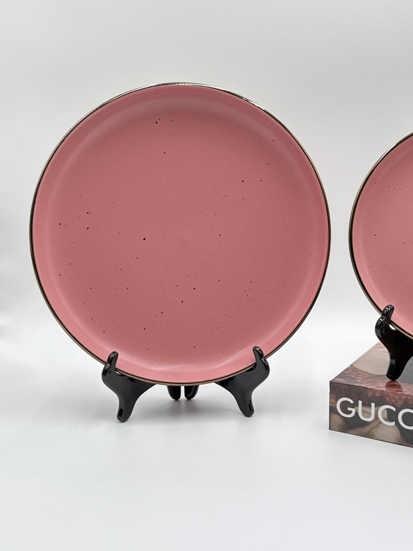 16 Pcs Stoneware Plate Set with Bowls and Silver Outline π½οΈ