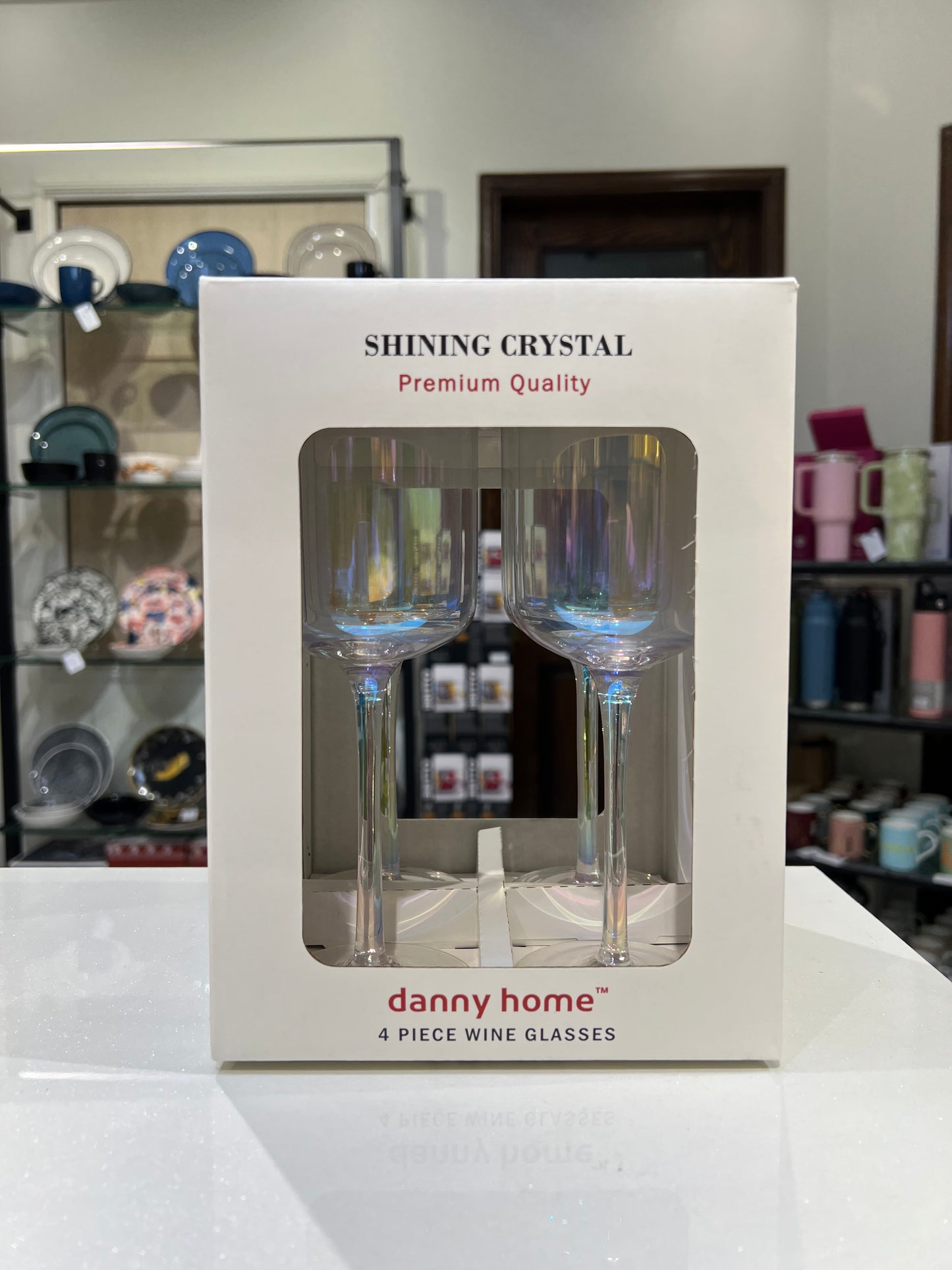 4 Pcs Danny Home Slim Rainbow Wine Glass Set