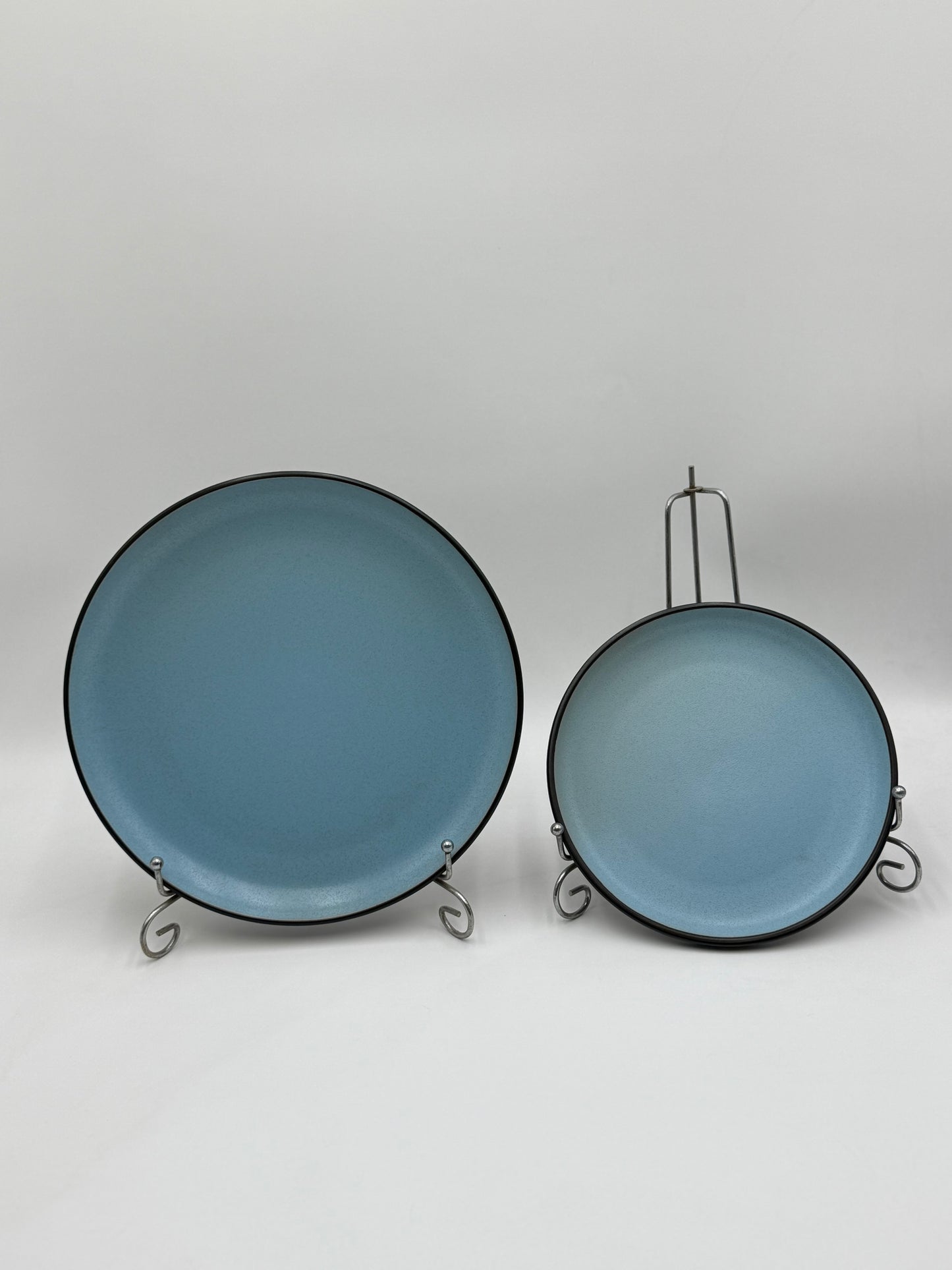 12 Pcs Blue and Matte Black Glazed Stoneware Breakfast Set β¨