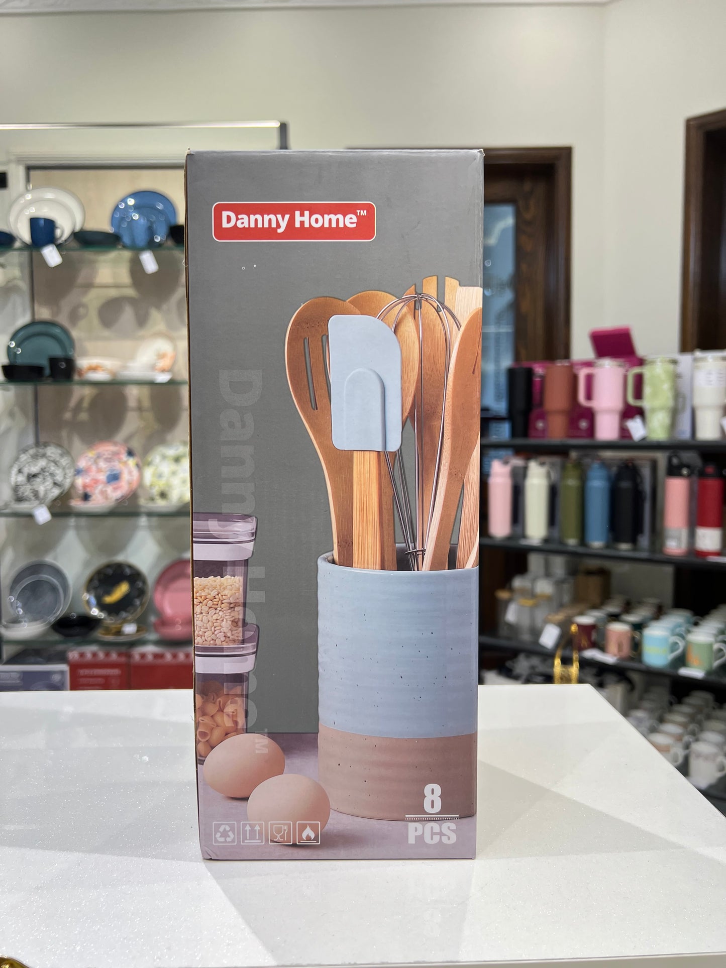 8 Pcs Danny Home Utensils Set with Ceramic Holder