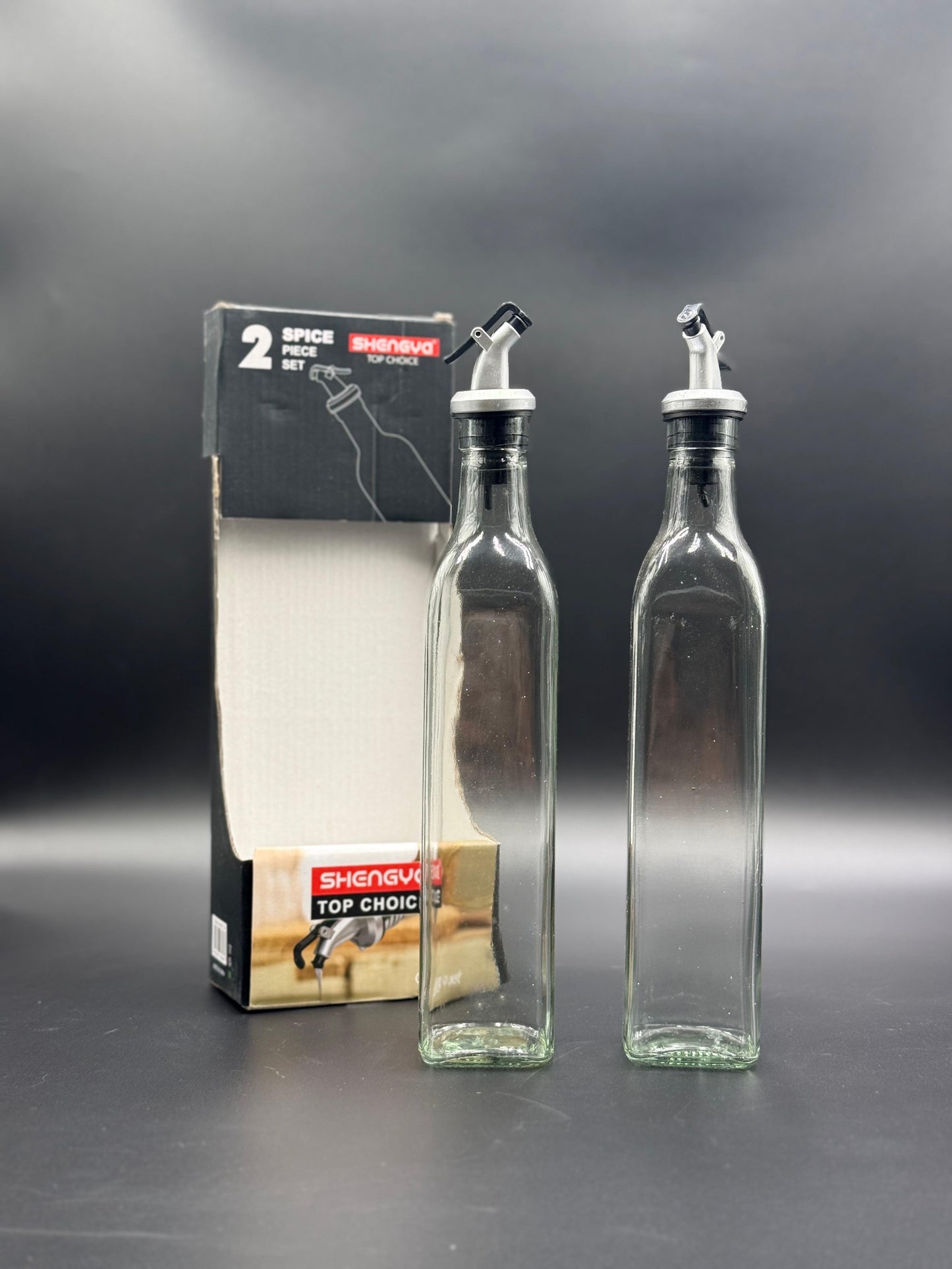 2 Pcs Glass Oil Bottle Set ✨