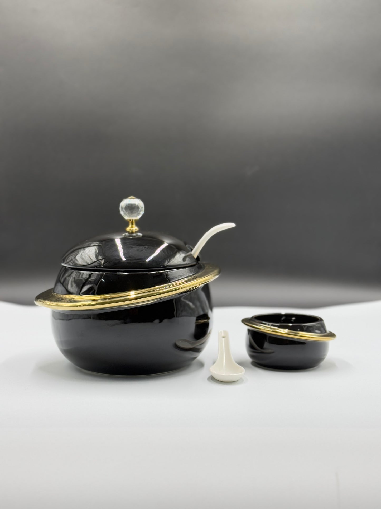 16 Pcs Stylish Ring Soup Set with Wooden Stand ✨