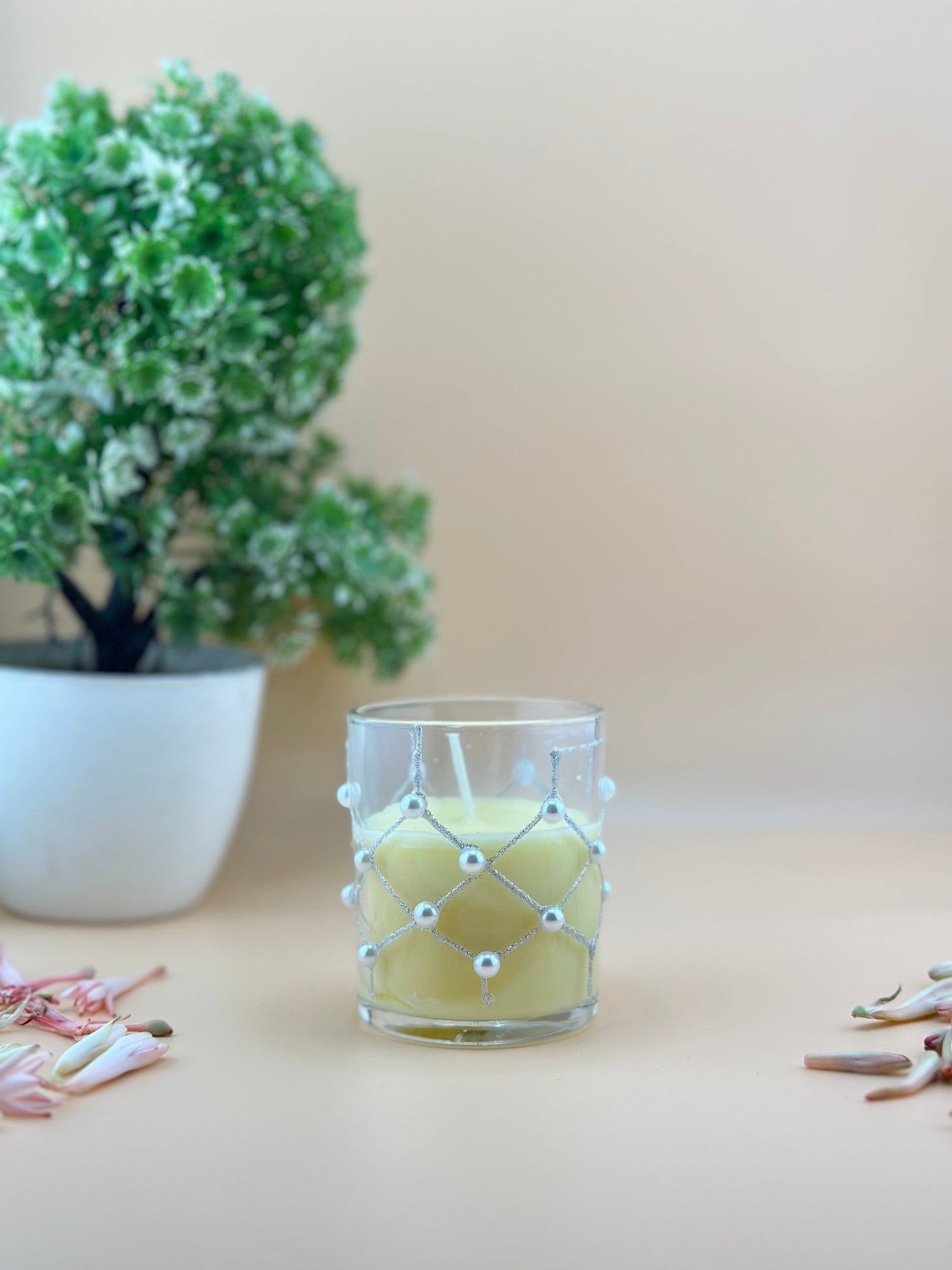 Sweet Scented Candle in Beaded Glass Jar 🕯️