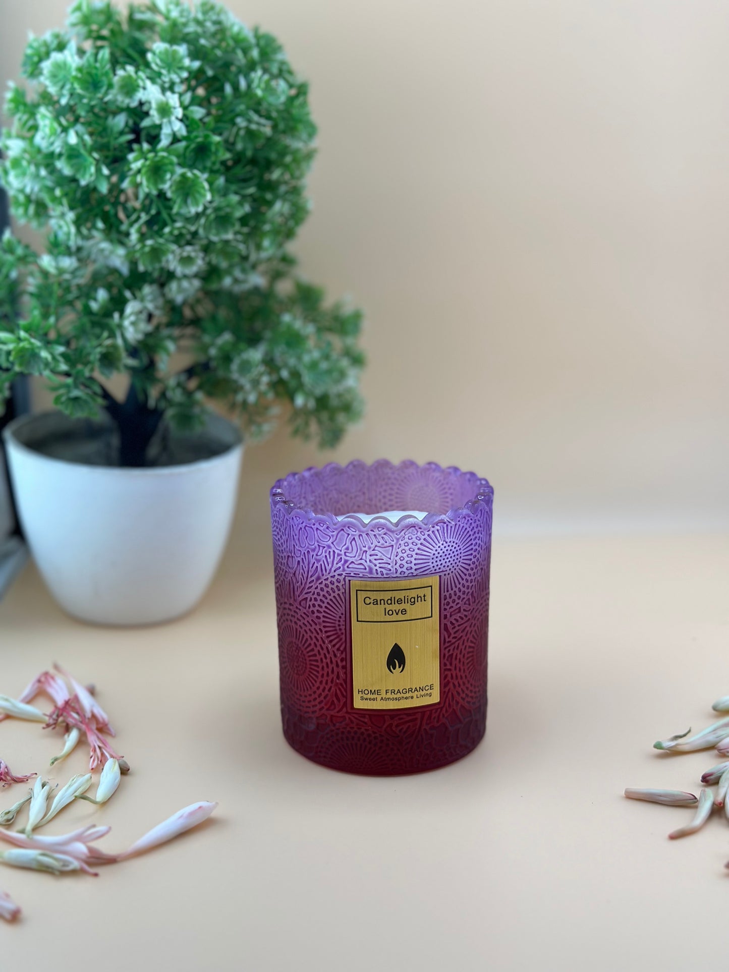 Sweet Scented Candle in Beautiful Double Shade Coloured Glass Jar🕯️
