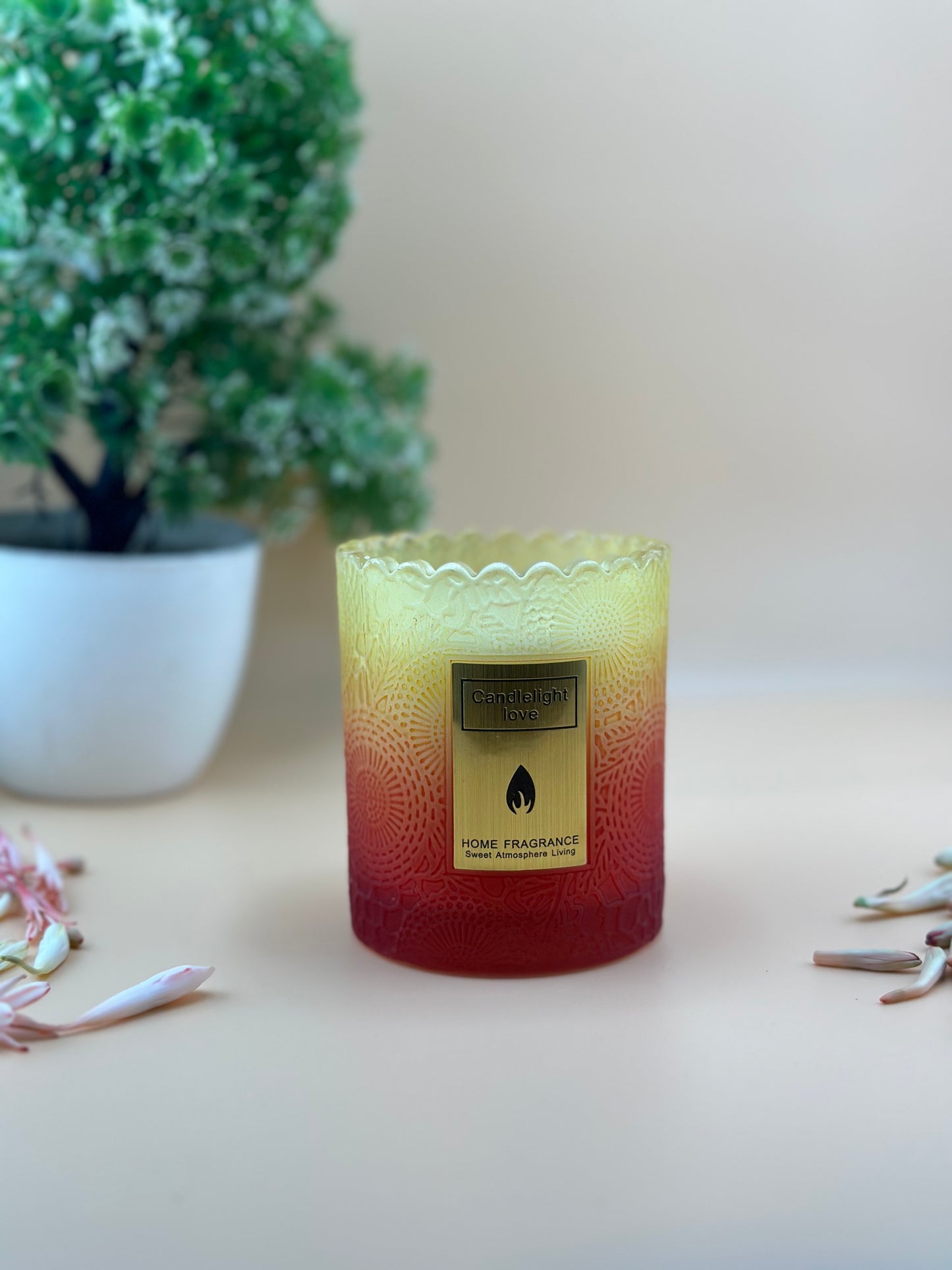 Sweet Scented Candle in Beautiful Double Shade Coloured Glass Jar🕯️