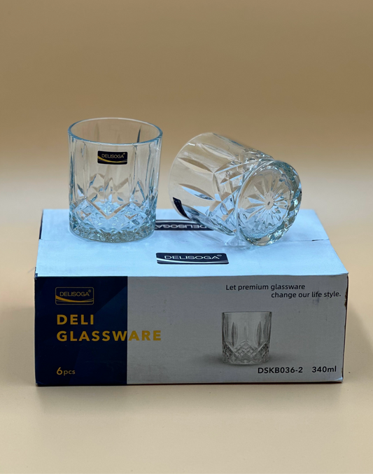 6 Pcs DELISOGA Fine Textured Glass Set π₯β¨