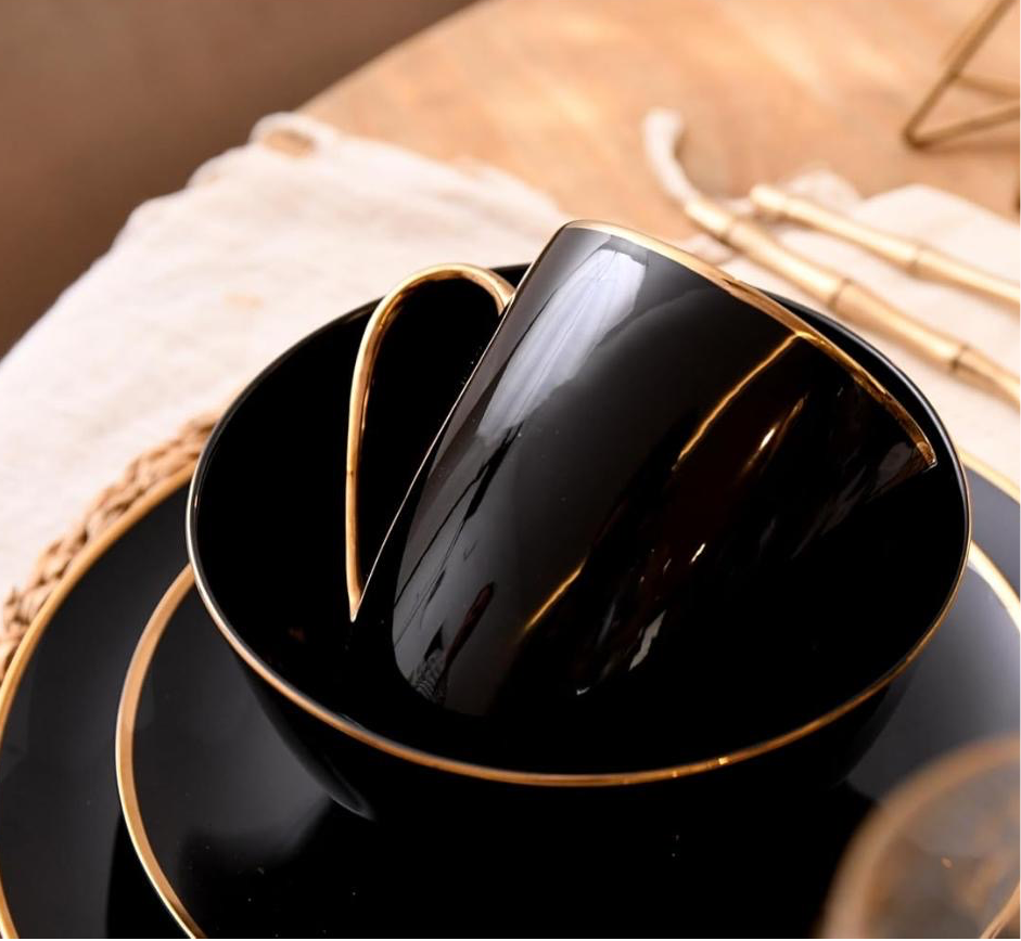 KOKEN Black Glazed- 16 Pcs Dinnerware Set 🍽️