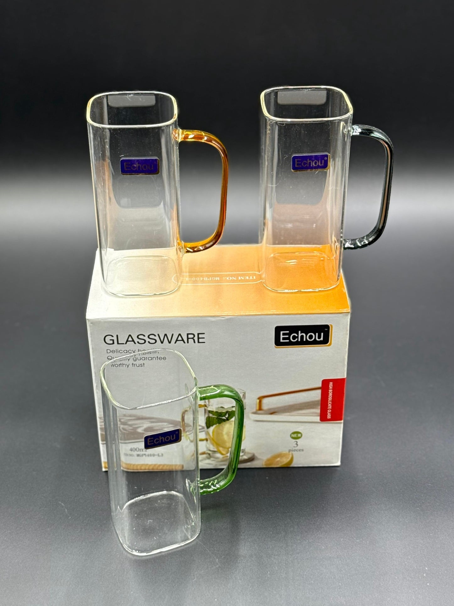 3 Pcs Echo Chinese Fine Glass 400ML 🈹✨