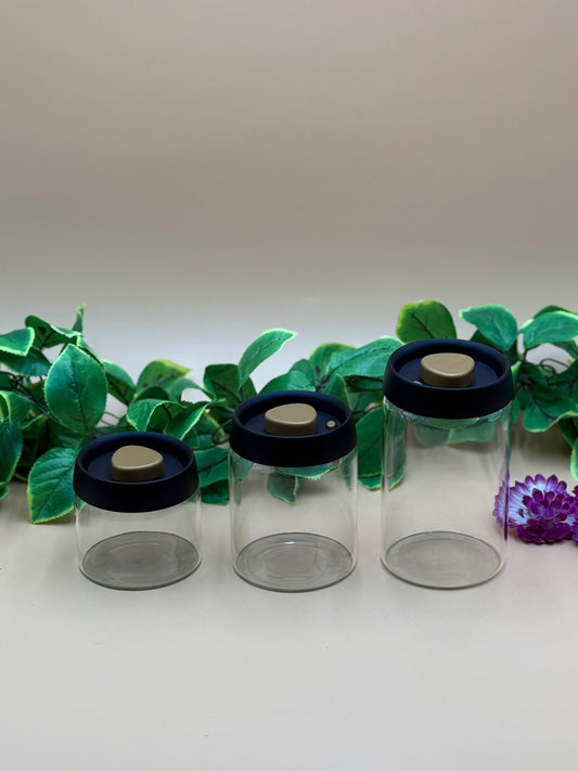3 Pcs Vacuum Sealed Air Tight Jars with Press-On Lids ✨