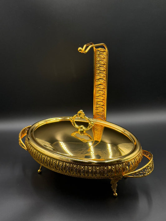 3L Oval Golden Buffet Dish with Hanging ✨