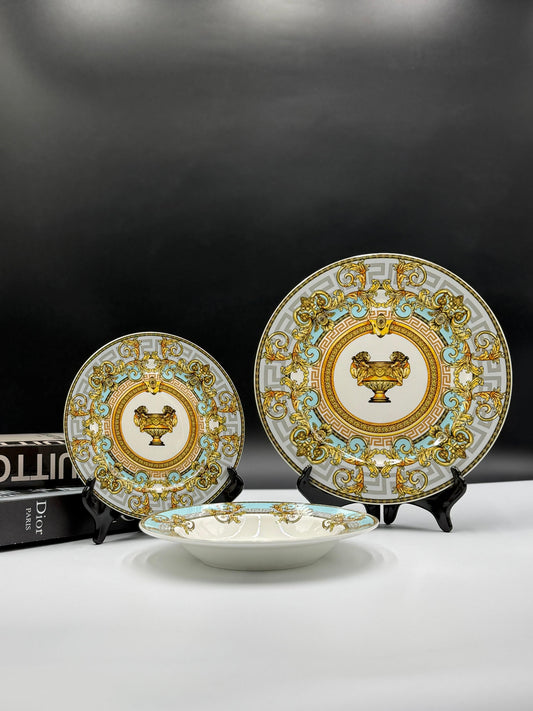 18 Pcs Versace Bone China Plate Set 👑