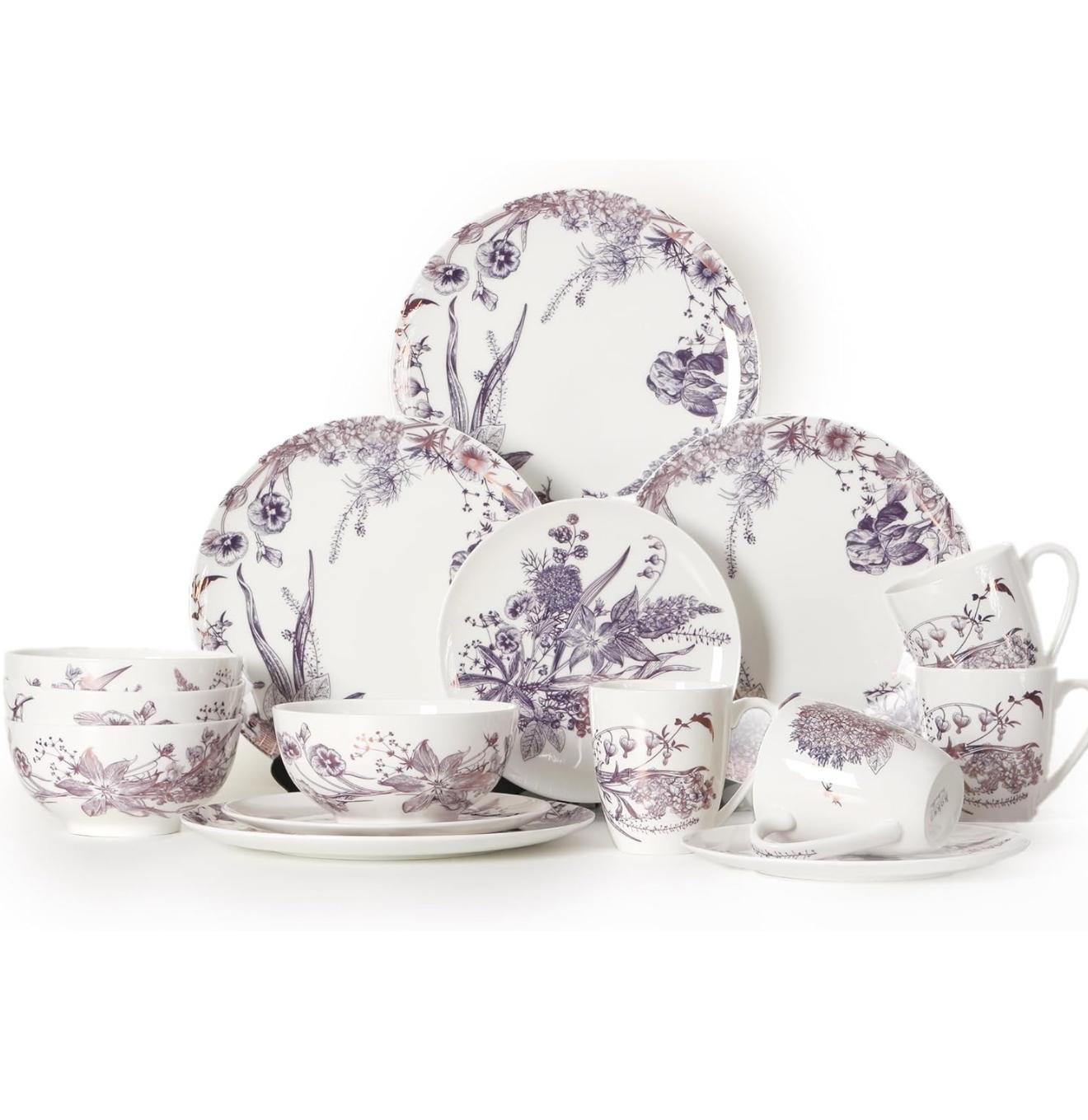 KOKEN Violet Floral- 16 Pcs Dinnerware Set š½ļø