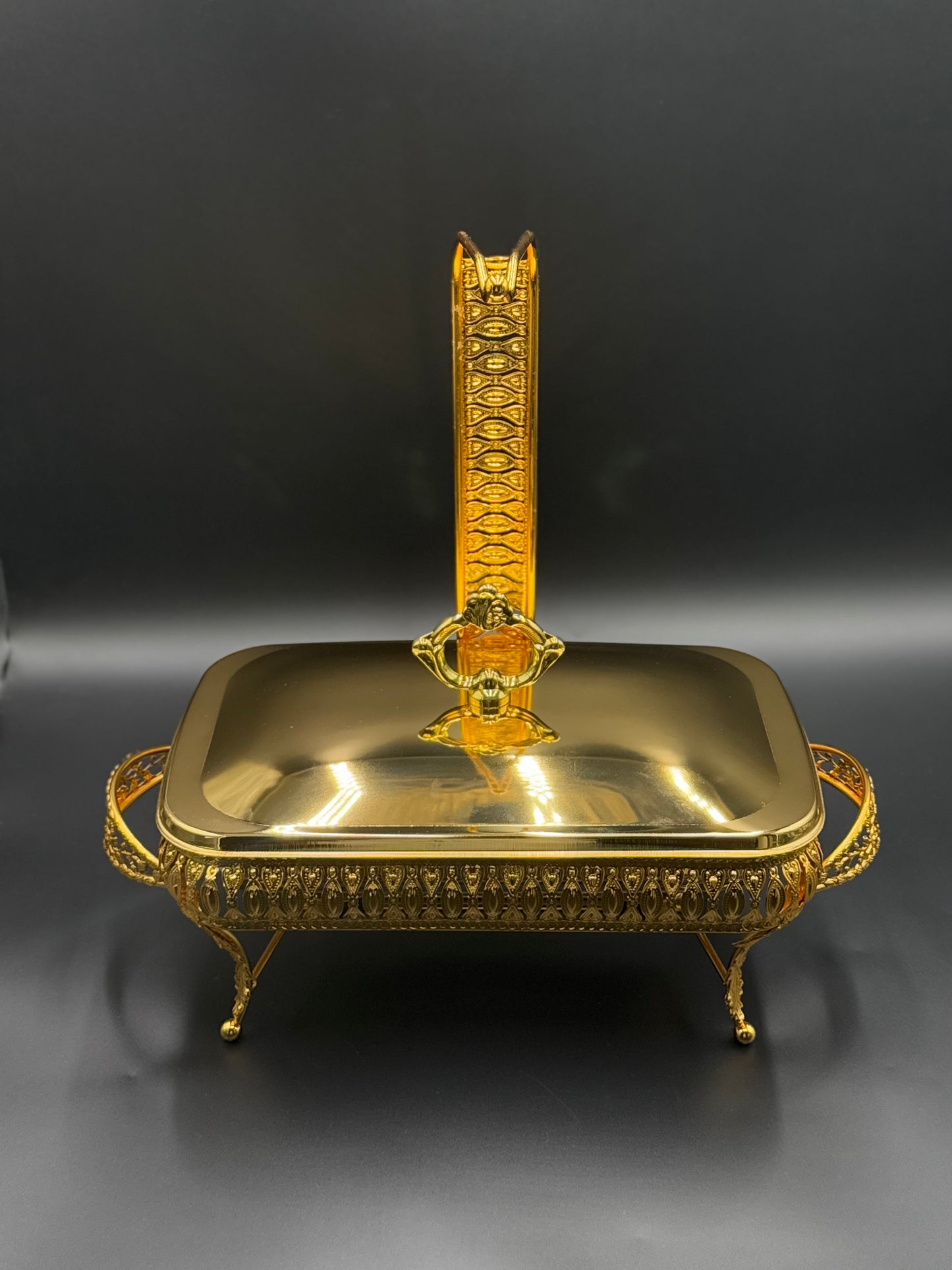 2L Rectangular Golden Buffet Dish with Hanging ✨