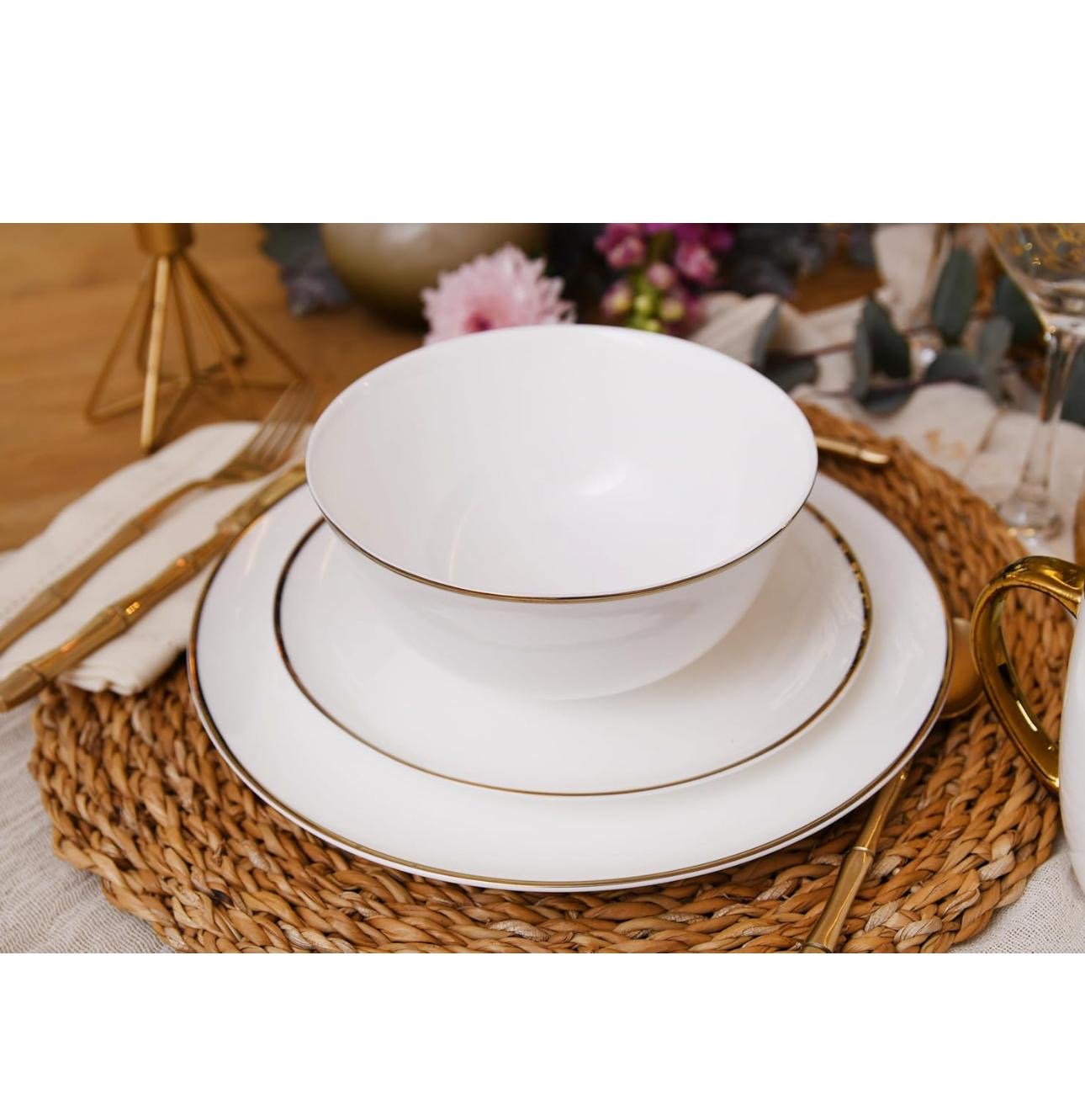 KOKEN White Gold Line- 16 Pcs Dinnerware Set 🍽️