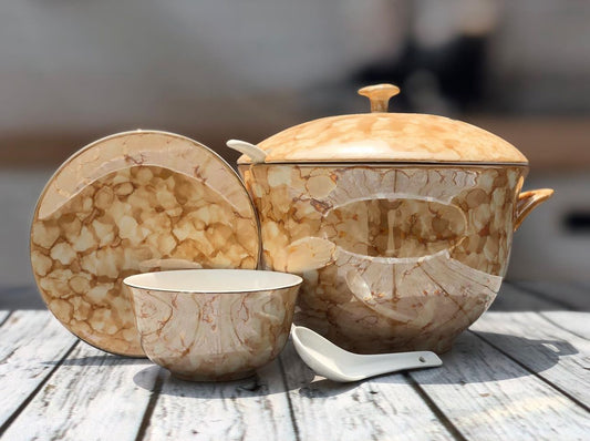 21 Pcs Fine Bone China Soup Set π