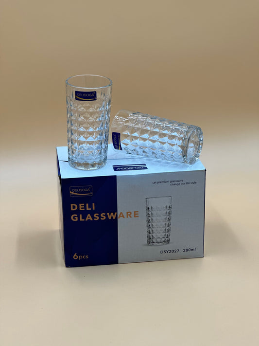 6 Pcs DELISOGA Fine Textured Glass Set π₯β¨