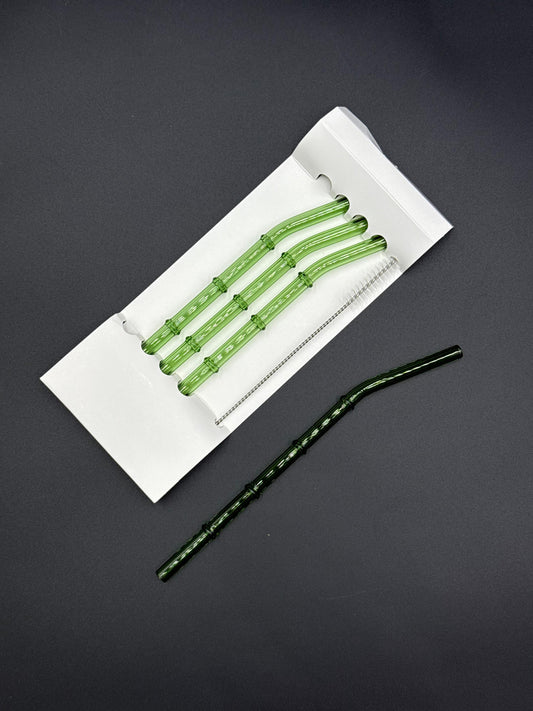 4 Pcs GreenSip Glass Straws with Cleaning Brush ✨