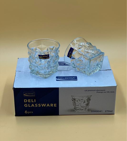 6 Pcs DELISOGA Fine Textured Glass Set π₯β¨