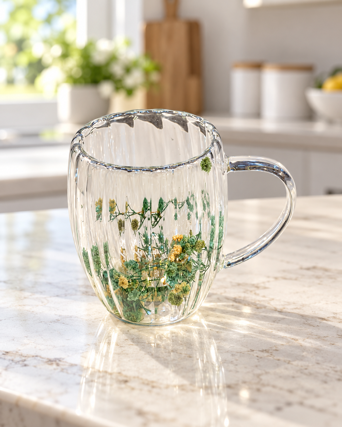 Double Wall Bloom Turkish Glass Mug