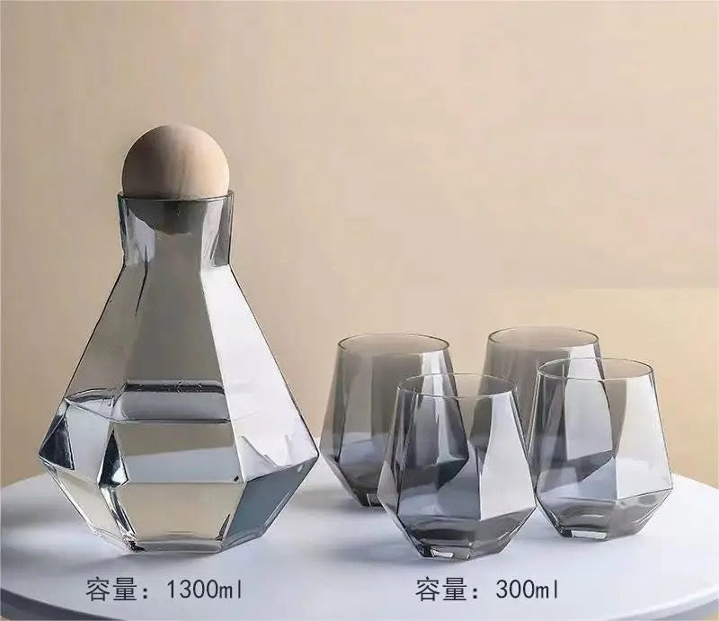 7 Pcs Gray Turkish Glass Water Set š„