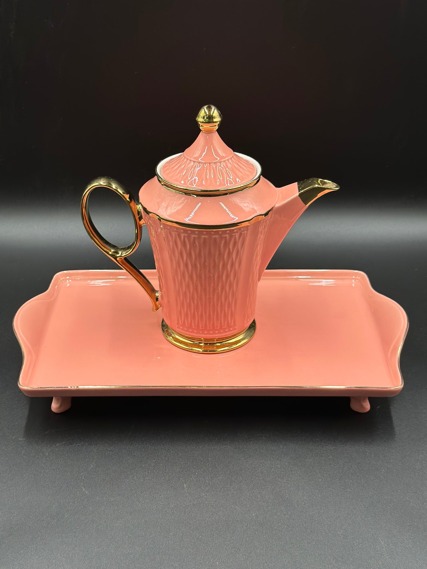 Ring Handle ☕ - 8 PCS Tea Set With Tray