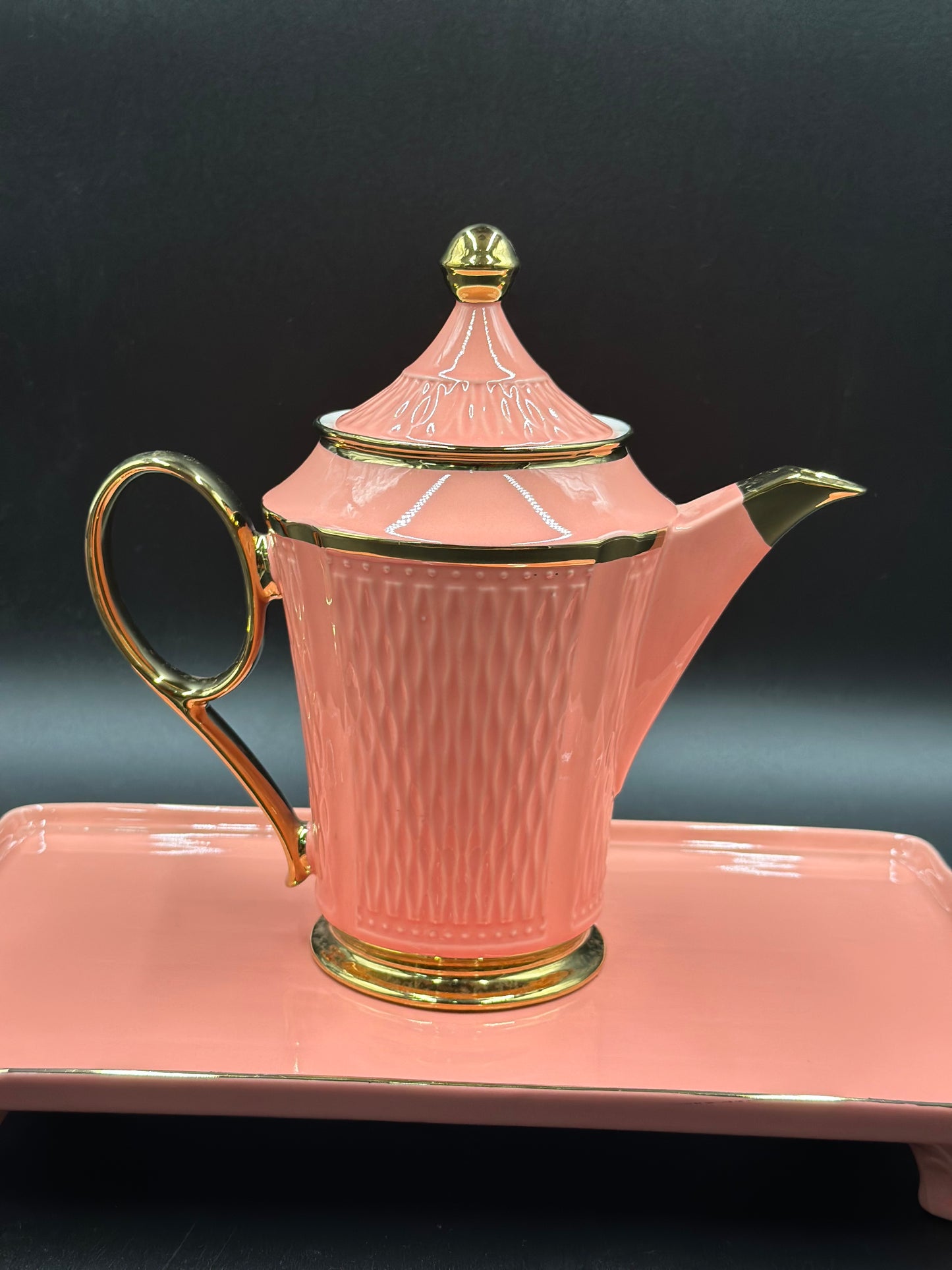 Ring Handle ☕ - 8 PCS Tea Set With Tray