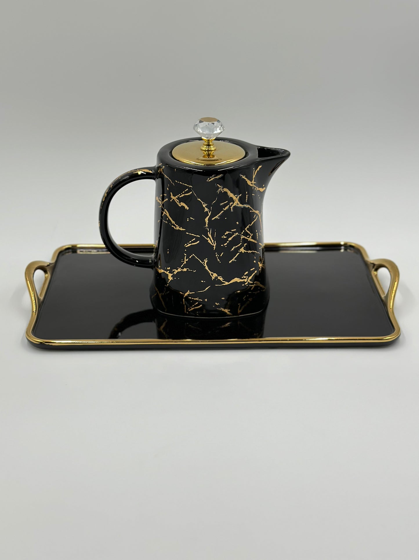 Marble Design ☕ - 8 PCS Tea Set With Tray