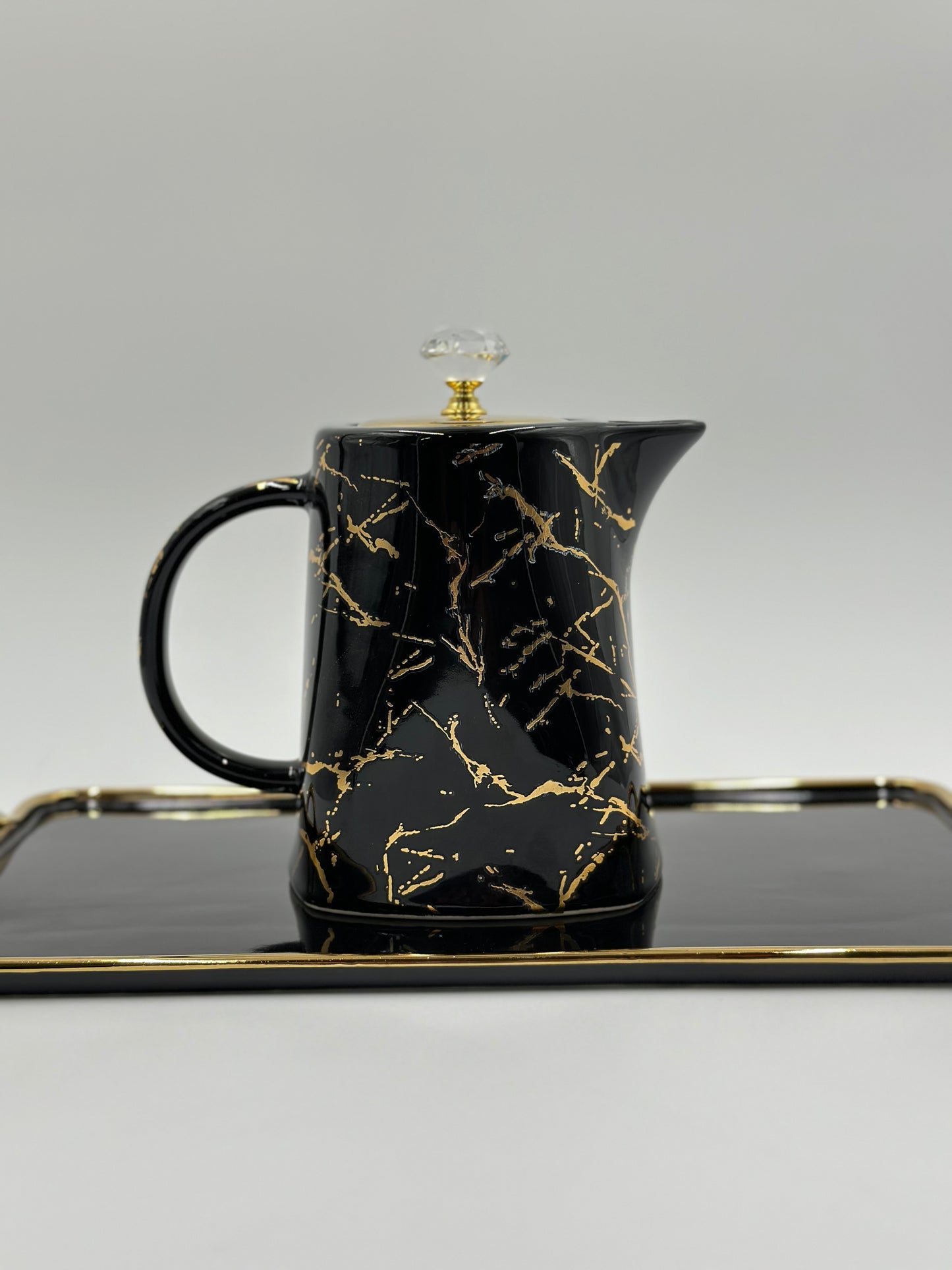 Marble Design ☕ - 8 PCS Tea Set With Tray