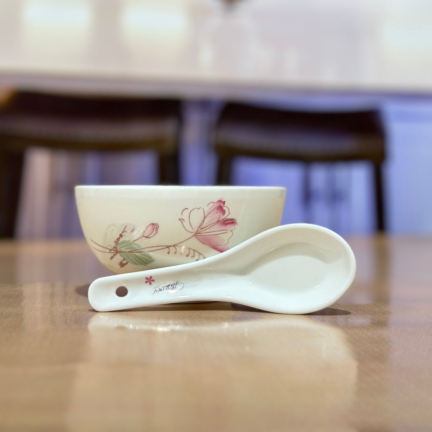 Charming - 8pcs Bone China Soup Bowls with Spoons πΈ