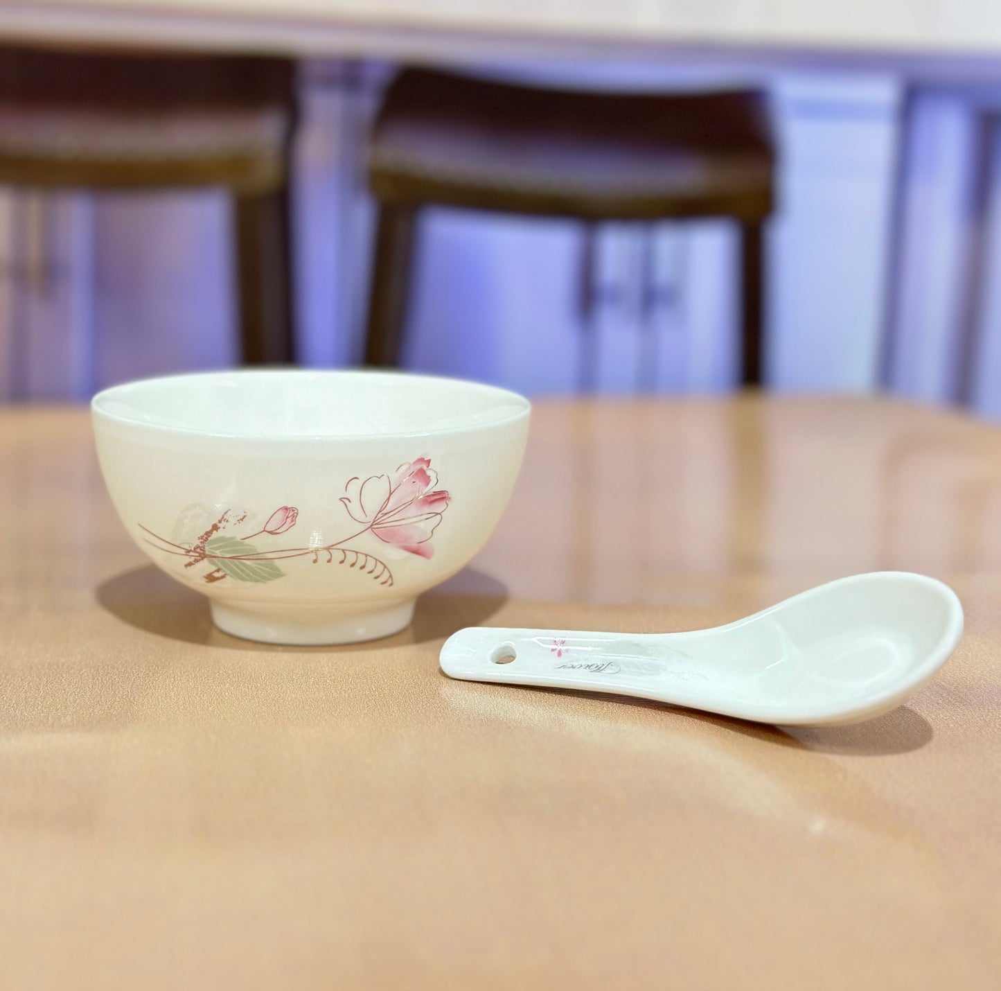 Charming - 8pcs Bone China Soup Bowls with Spoons πΈ