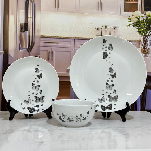 12pcs Butterfly Symphony Ceramic Breakfast Setπ¦