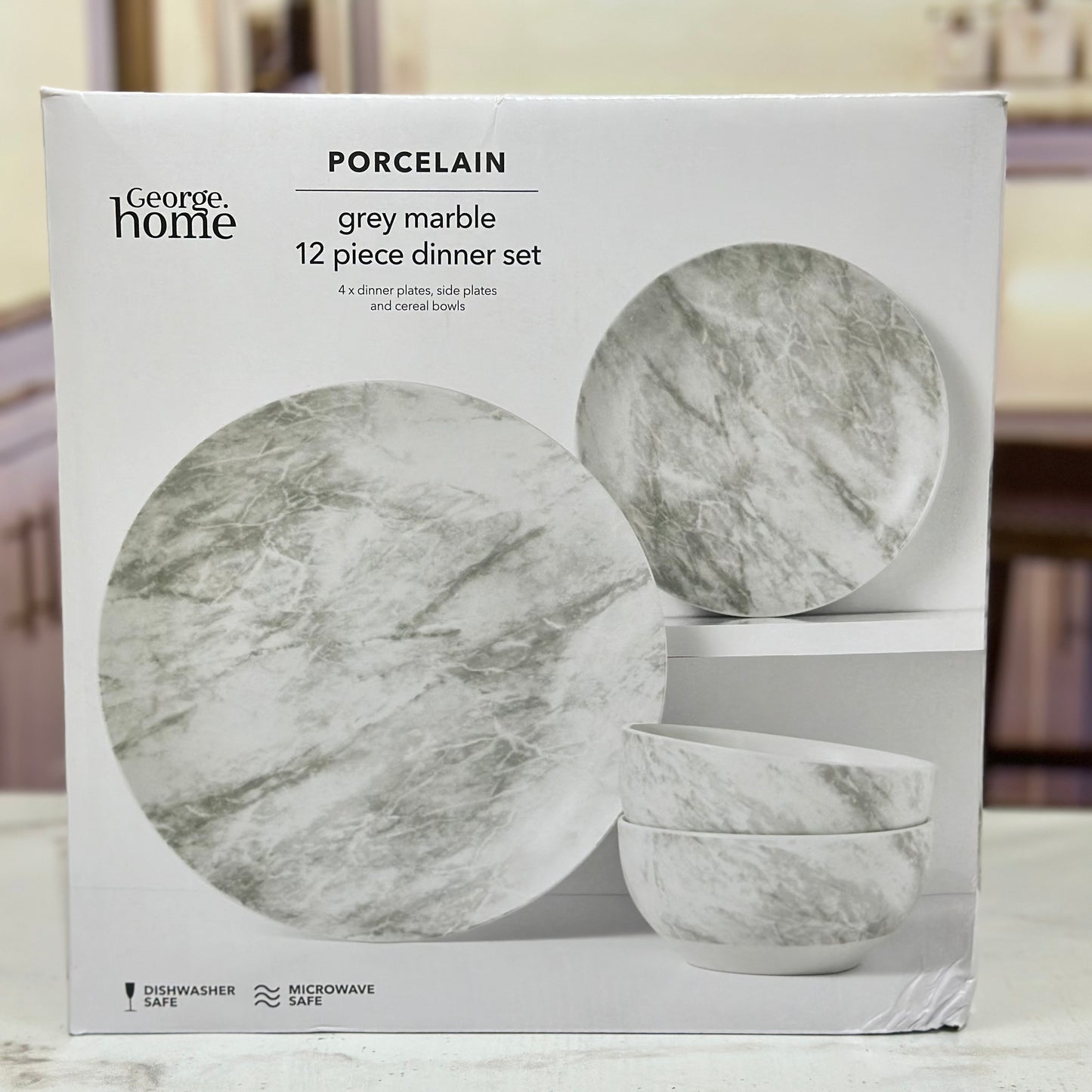 12pcs Marble Elegance Ceramic Breakfast Set đ˝ď¸