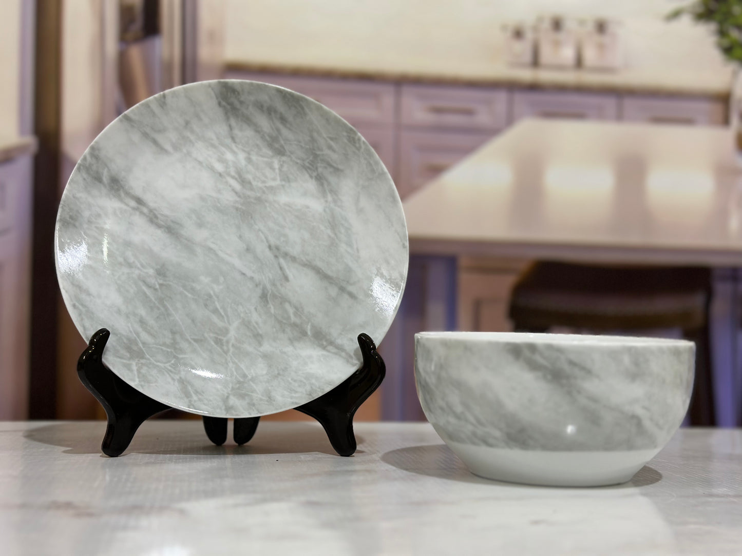 12pcs Marble Elegance Ceramic Breakfast Set đ˝ď¸