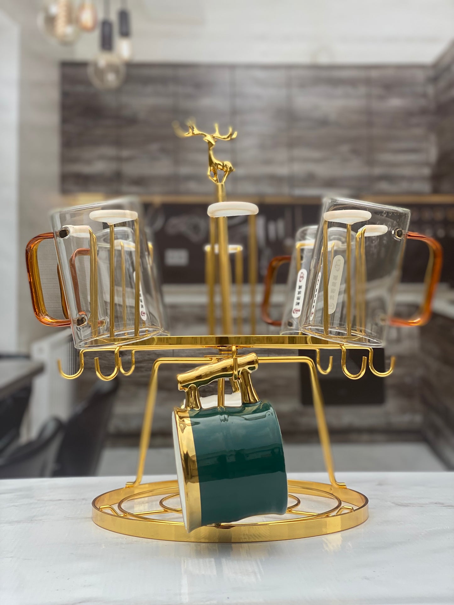 24K Gold Plated Rotating Glass and Mug Holder β¨πΉ