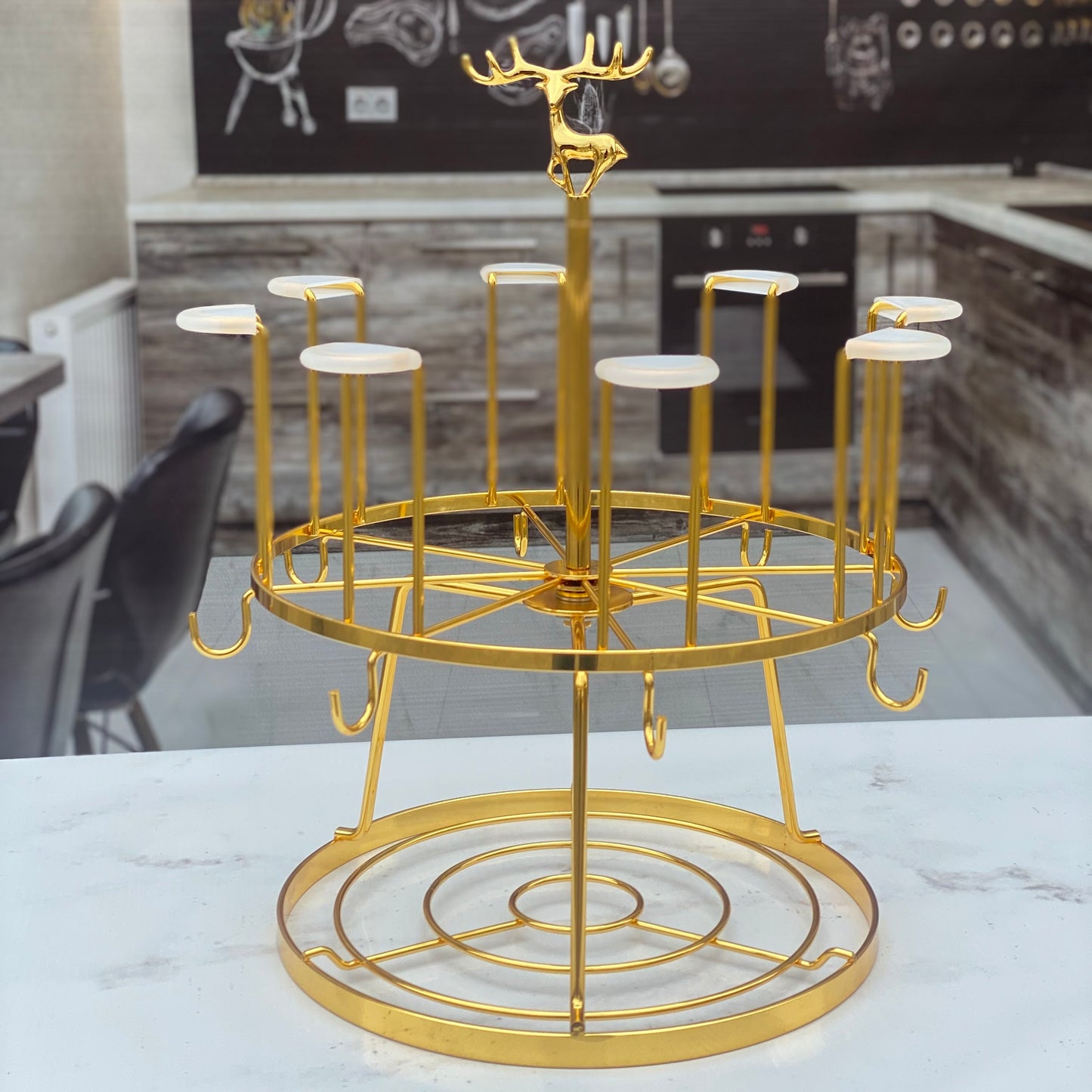 24K Gold Plated Rotating Glass and Mug Holder β¨πΉ