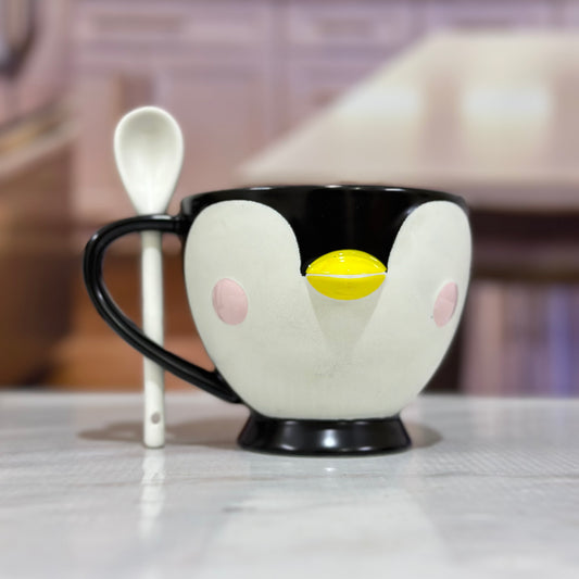 Cute Penguin Gift Mug with Spoon 🐧