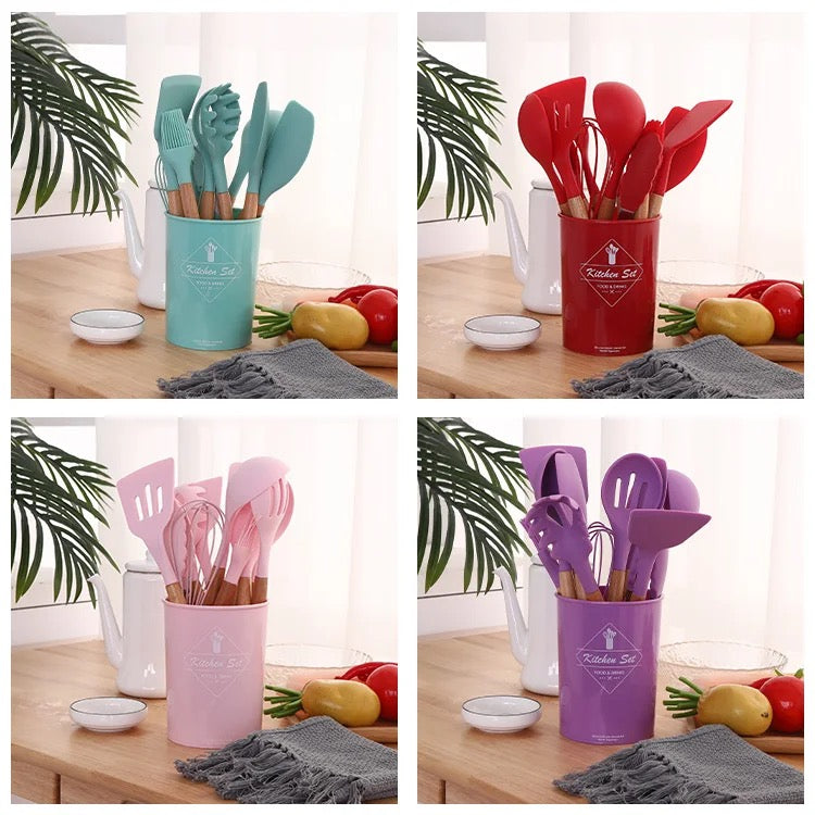 12 pcs- Silicon Cooking Utensil Set- Culinary Mastery π³π