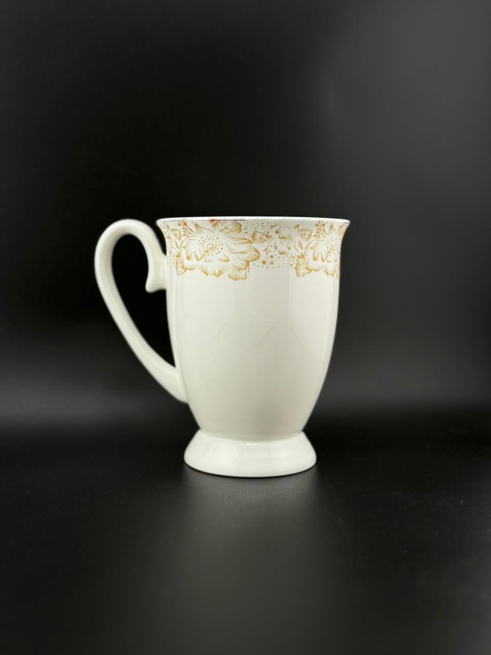 6 Pcs French Loop-Handle Super Bone China Mug Set â¨