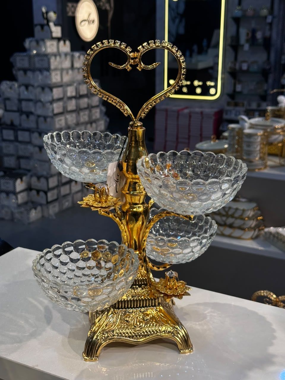 4 Pcs Golden Decorative Stand Set