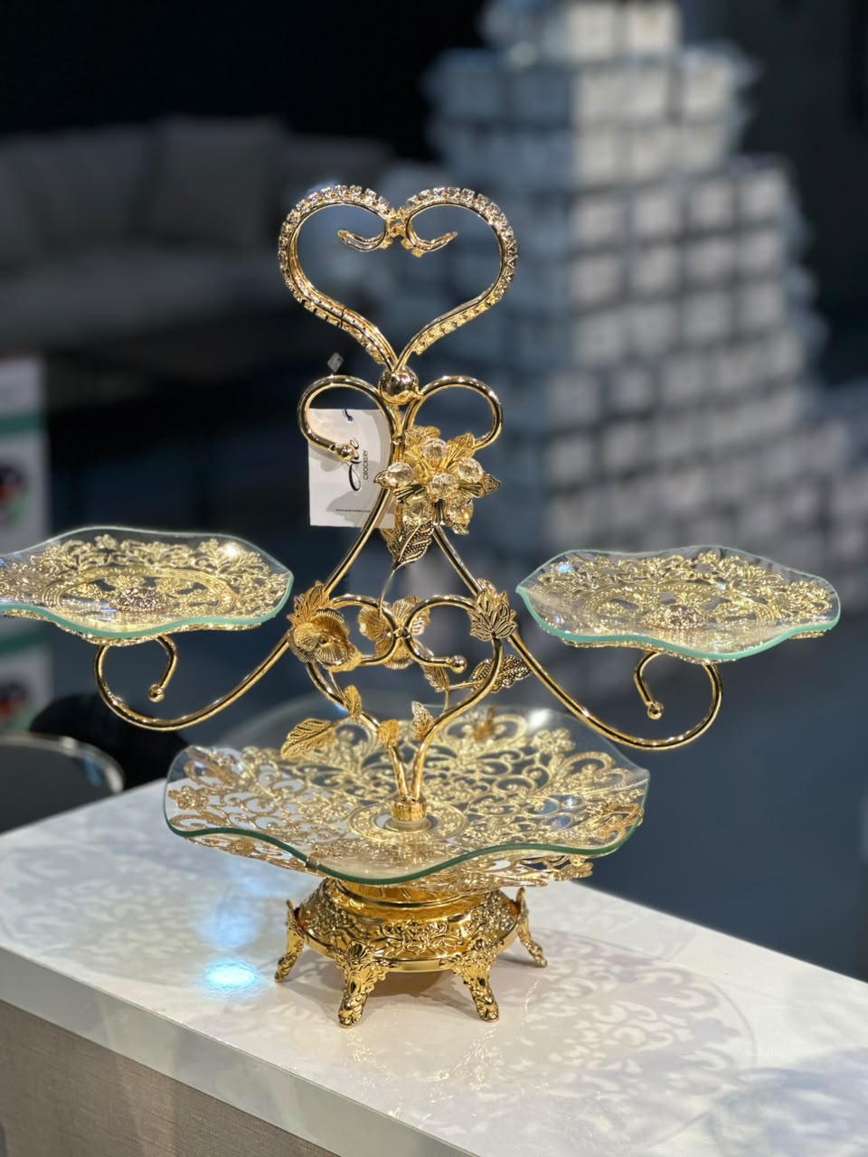 Golden Elegance Dry Fruit Dish