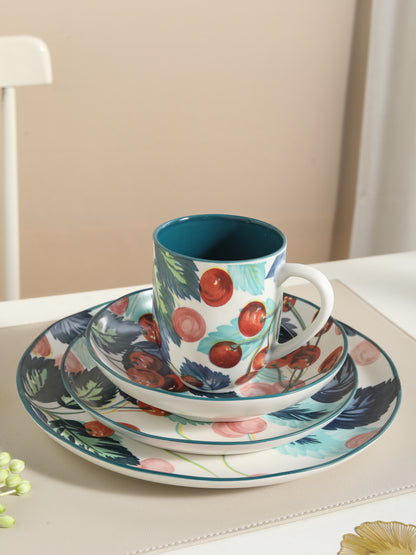 🍒 Cherry Bloom- 16 pcs Handmade Matte Ceramic Dinner Set