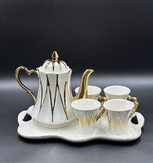 8 Pcs Imperial Luxury 24K Gold Plated Tea Set With Tray ☕️