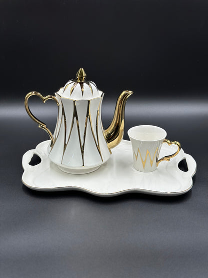 8 Pcs Imperial Luxury 24K Gold Plated Tea Set With Tray ☕️