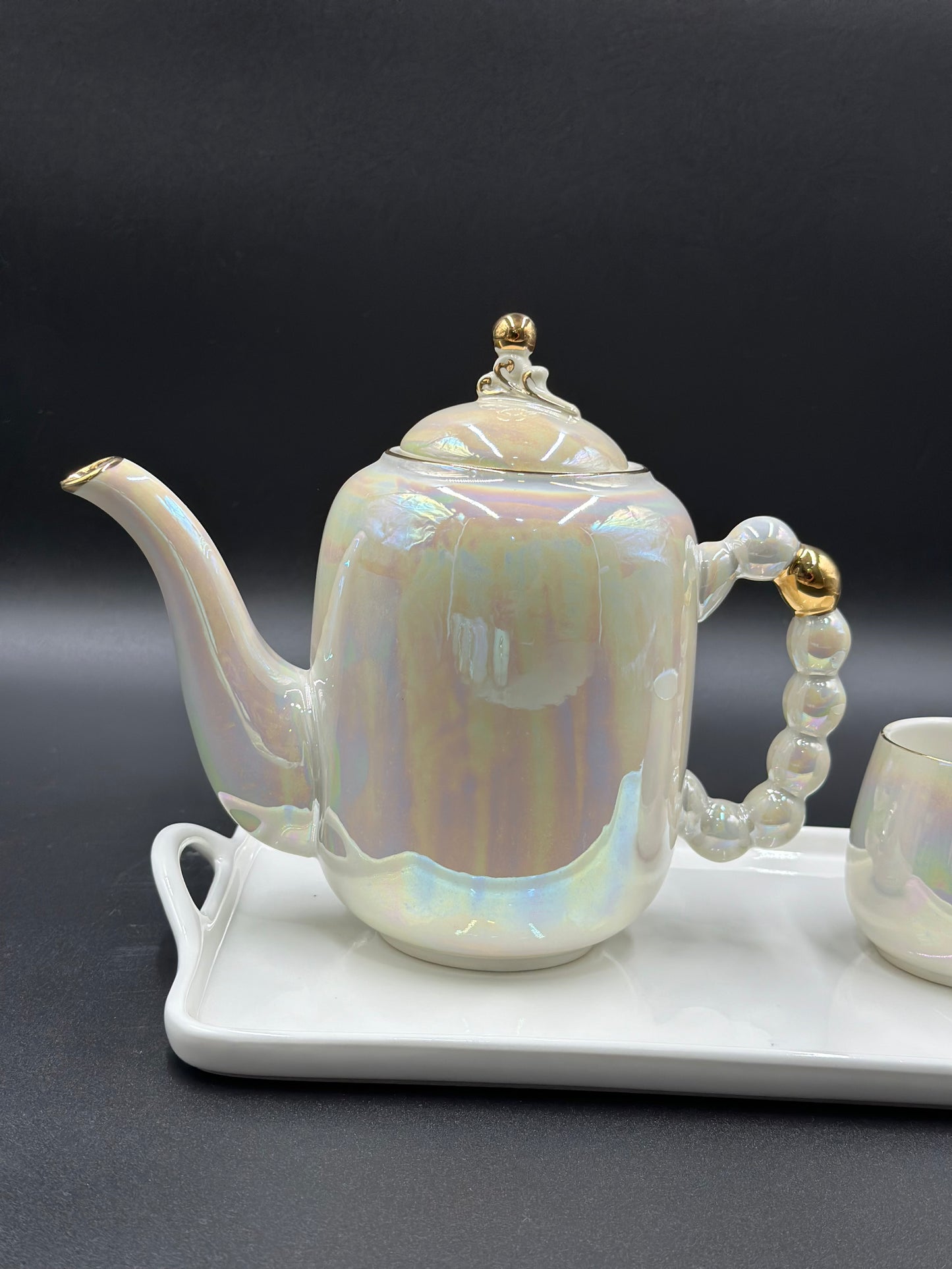 8 Pcs Elegant Rainbow Shade Tea Set With Tray ☕️