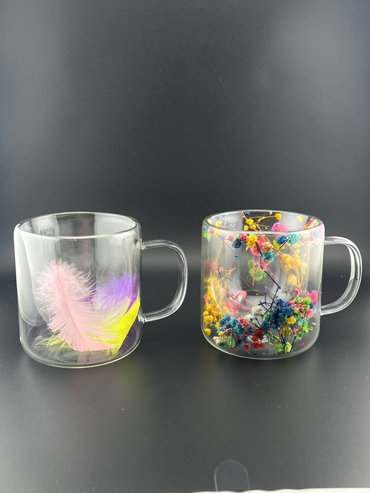 280ML Double Wall Glass Cups – Art Bloom Series