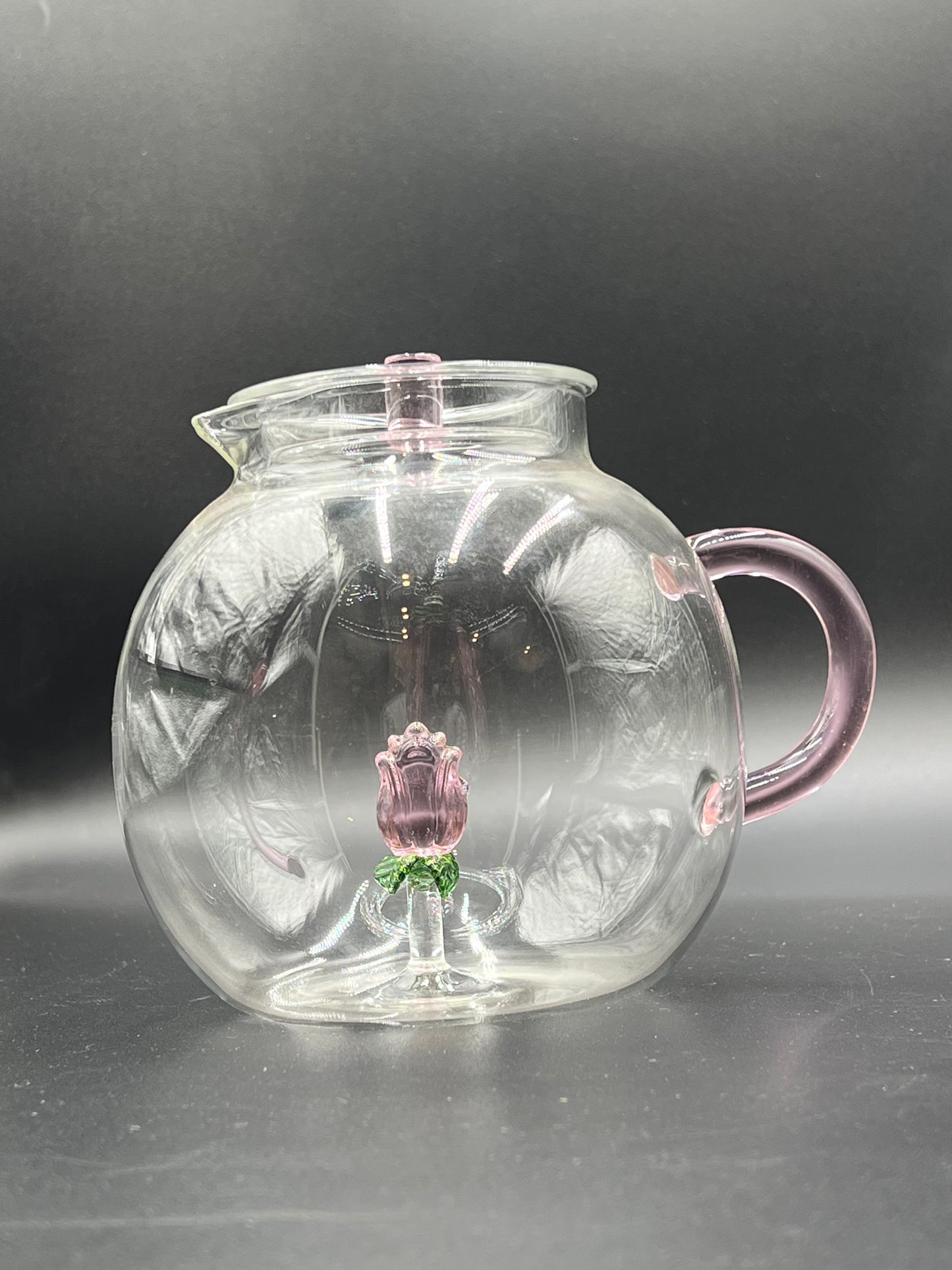 5 Pcs Turkish Glass Tea Set – Floral Kettle & Cups 🌷