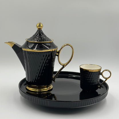 Ring Handle 8 Pcs Teaset with Rotating Tray ☕️